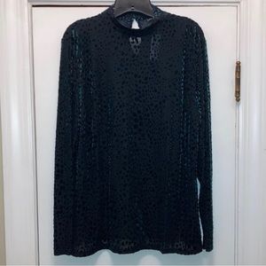 Holiday Party Lane Bryant Black Sheer & Velvet dark green leopard print …